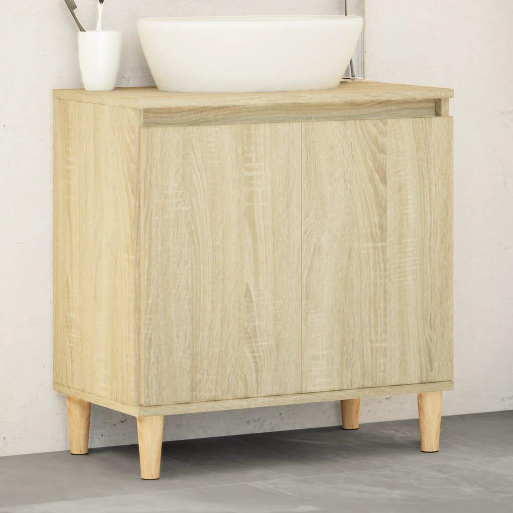 Underskab til håndvask 58x33x60 cm konstrueret træ sonoma-eg