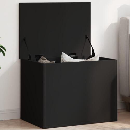 Opbevaringsboks 60x42x46 cm konstrueret træ sort