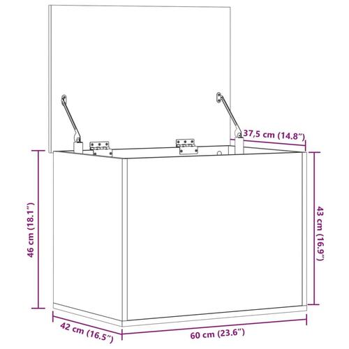 Opbevaringsboks 60x42x46 cm konstrueret træ sort