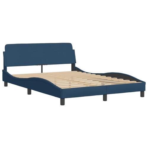 Seng med madras 140x190 cm stof blå