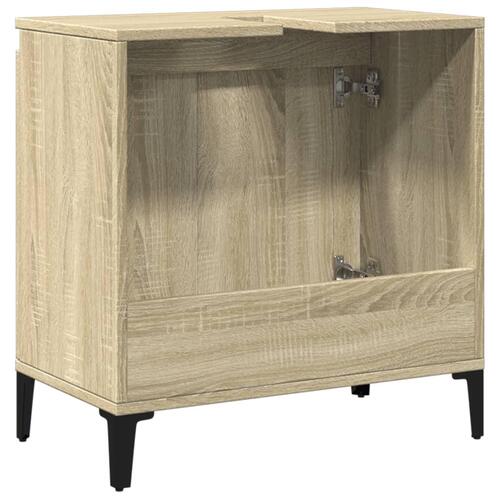 Underskab til håndvask 58x33x60 cm konstrueret træ sonoma-eg