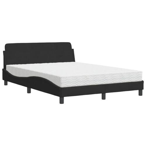 Seng med madras 140x190 cm velour sort