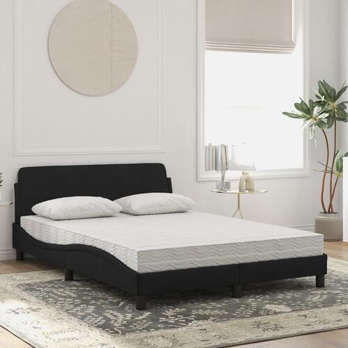 Seng med madras 140x190 cm velour sort