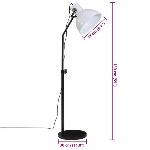 Gulvlampe 30x30x90-150 cm 25 W E27 hvid