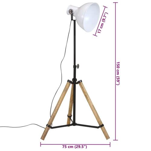 Gulvlampe 75x75x90-150 cm 25 W E27 hvid