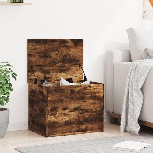 Opbevaringsboks 60x42x46 cm konstrueret træ røget egetræsfarve