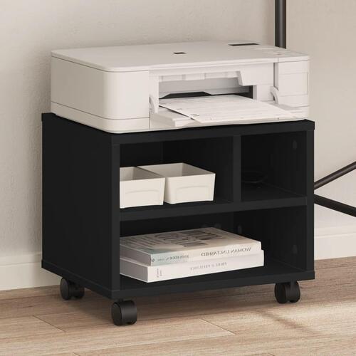Printerstativ med hjul 41x32x34,5 cm sort