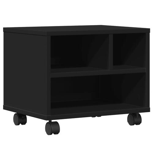 Printerstativ med hjul 41x32x34,5 cm sort