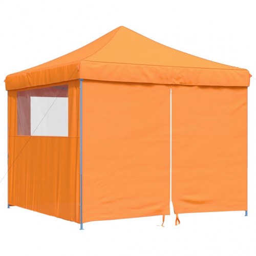 Foldbart pop-up festtelt med 4 sidevægge - orange, 292 × 292 cm