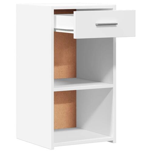 Sengeborde 2 stk. 35x34x65 cm konstrueret træ hvid