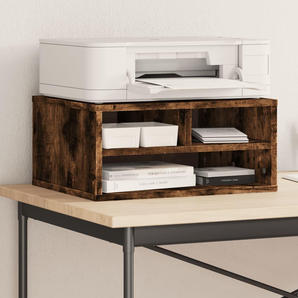 Printerstativ 49x40x22,5 cm konstrueret træ røget egetræ billede