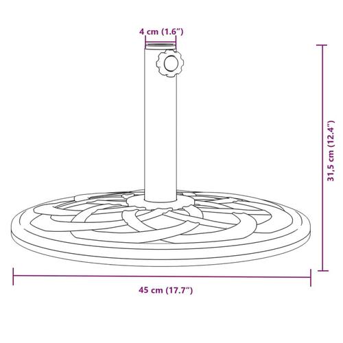 Parasolfod Ø38/48 mm stænger 12 kg rund