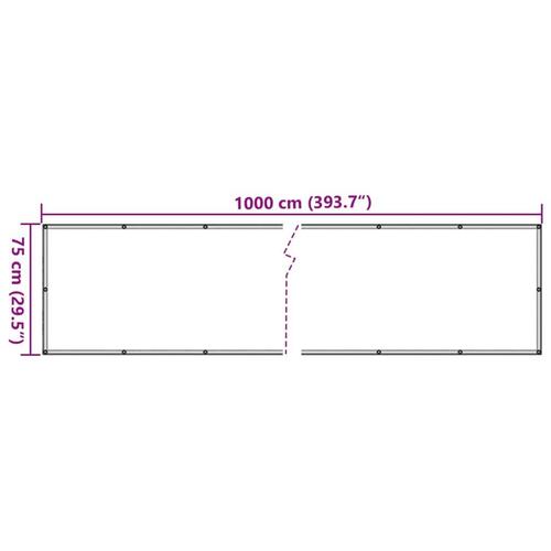 Altanafskærmning 1000x75 cm PVC hvid