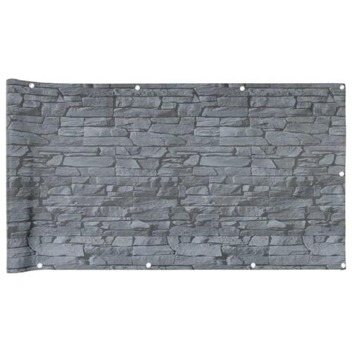 Haveafskærmning 500x75 cm PVC stendesign grå