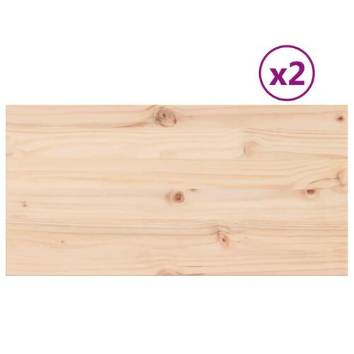 Bordplader 2 stk. 90x45x2,5 cm rektangulær massivt fyrretræ