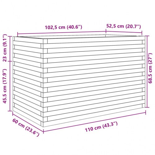 Plantekasse 110x60x68,5 cm massivt douglasgran