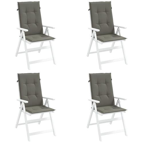 Stolehynder med høj ryg 4 stk. 120x50x4 cm stof mørkegrå