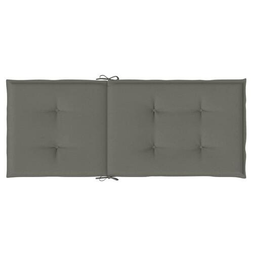Stolehynder med høj ryg 4 stk. 120x50x4 cm stof mørkegrå