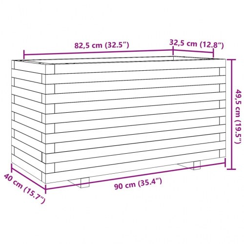 Plantekasse 90x40x49,5 cm imprægneret fyrretræ