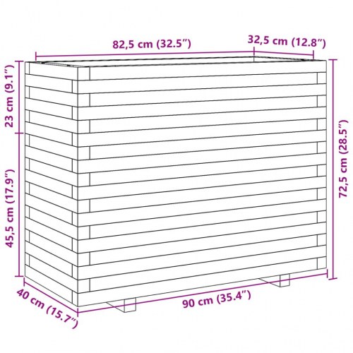 Plantekasse 90x40x72,5 cm imprægneret fyrretræ