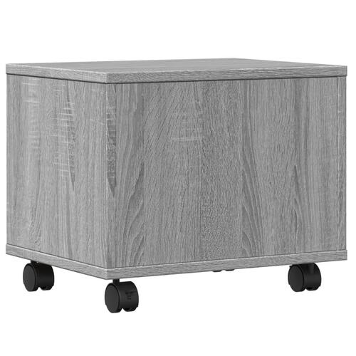Printerstativ med hjul 41x32x34,5 cm grå sonoma-eg