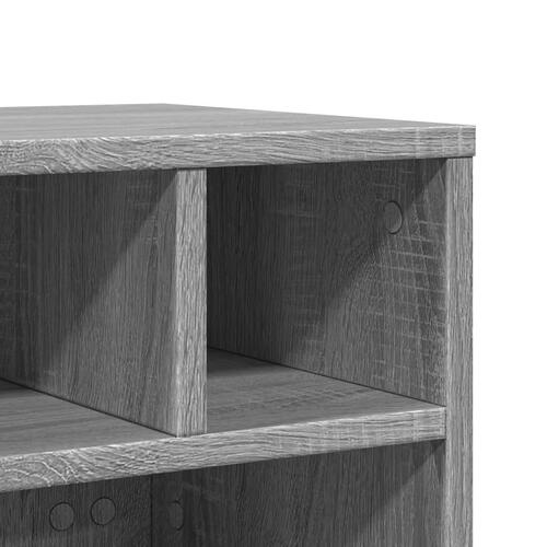 Printerstativ med hjul 41x32x34,5 cm grå sonoma-eg