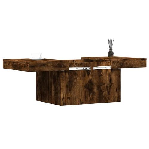 Sofabord 100x55x40 cm konstrueret træ røget egetræsfarve