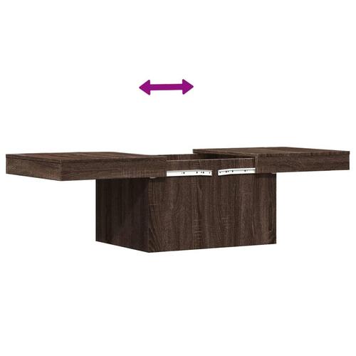 Sofabord 100x55x40 cm konstrueret træ brun egetræsfarve