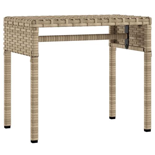 Liggestol med baldakin og bord polyrattan beige