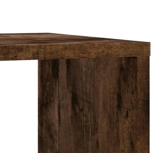 Sidebord med hjul 50x30x55 cm konstrueret træ røget egetræ