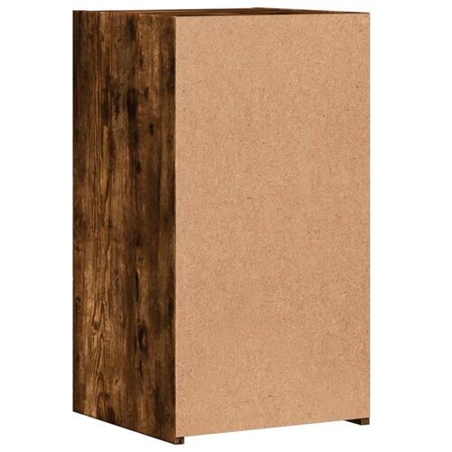 Sengebord 35x34x65 cm konstrueret træ røget egetræsfarve