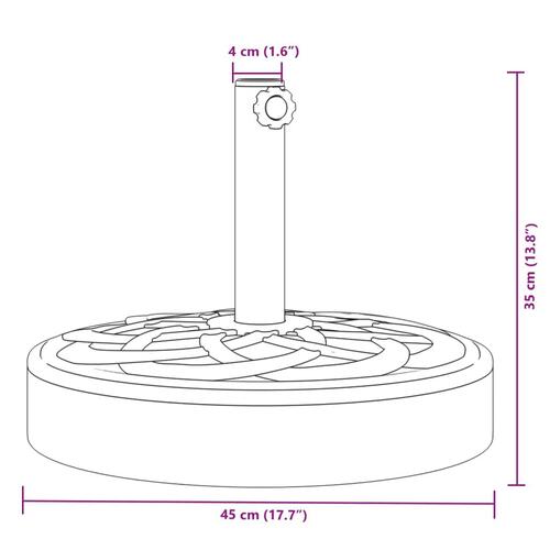 Parasolfod til Ø38/48 mm stænger 25 kg rund