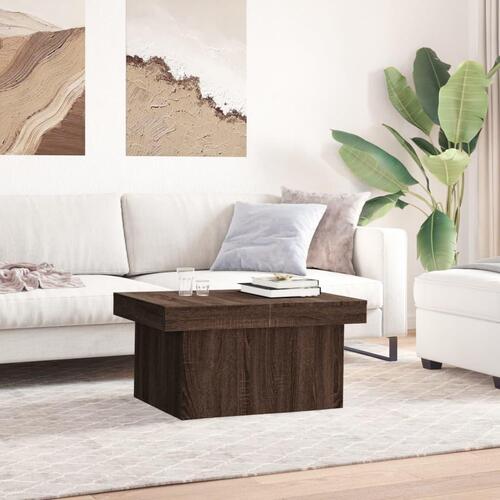 Sofabord 80x55x40 cm konstrueret træ brun egetræsfarve