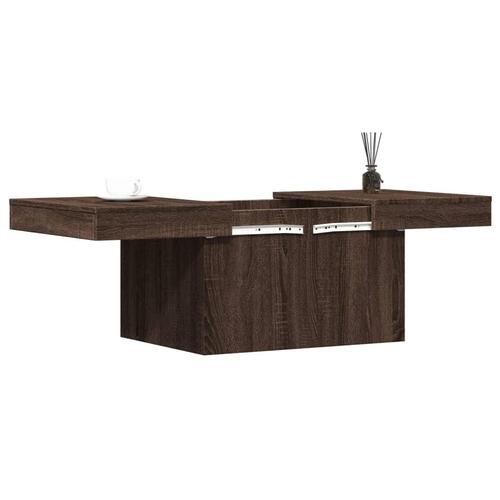 Sofabord 80x55x40 cm konstrueret træ brun egetræsfarve