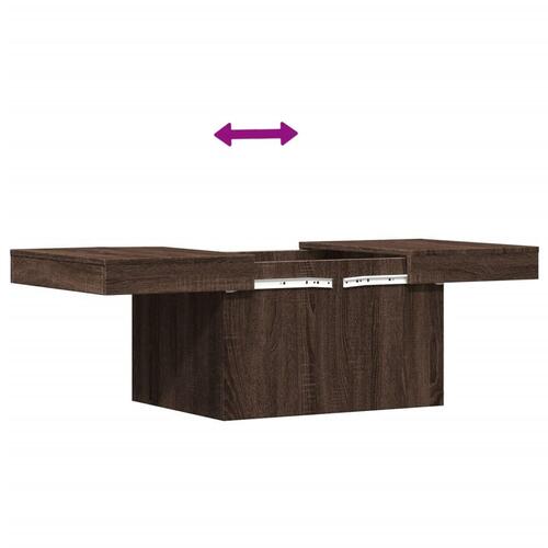 Sofabord 80x55x40 cm konstrueret træ brun egetræsfarve
