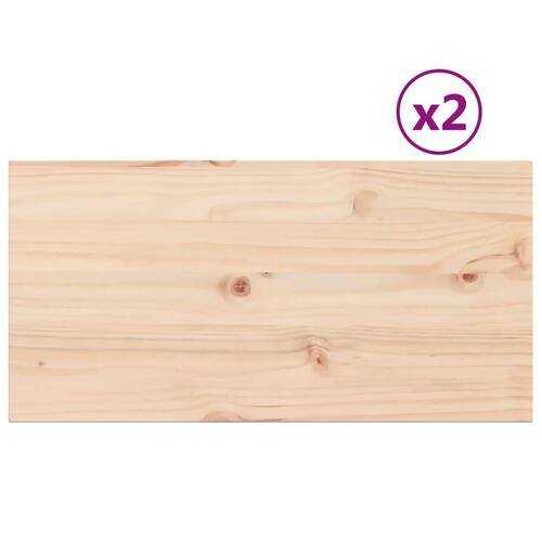 Bordplader 2 stk. 80x40x1,7 cm rektangulær massivt fyrretræ