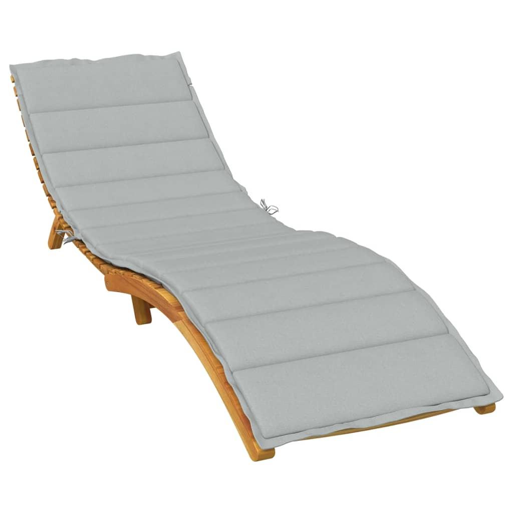Hynde til liggestol 200×60×4 cm - stof, meleret lysegrå billede