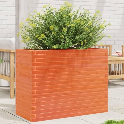 Plantekasse i massivt fyrretræ 90 x 40 x 68,5 cm - gyldenbrun