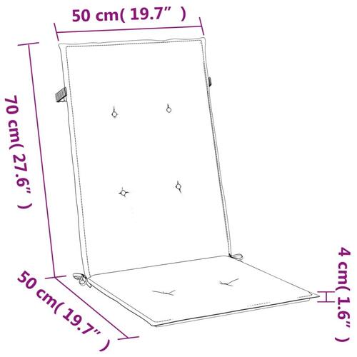 Stolehynder med høj ryg 6 stk. 120x50x4 cm stof antracitgrå
