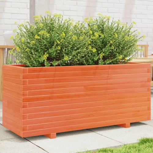 Plantekasse 110x40x49,5 cm massivt fyrretræ gyldenbrun