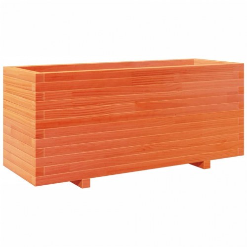 Plantekasse 110x40x49,5 cm massivt fyrretræ gyldenbrun