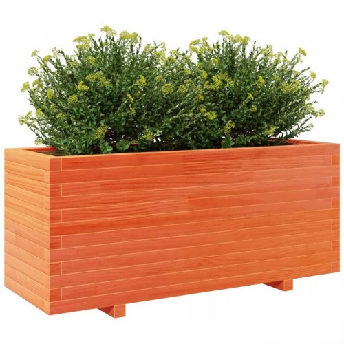 Plantekasse 110x40x49,5 cm massivt fyrretræ gyldenbrun
