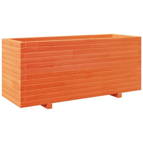 Plantekasse 110x40x49,5 cm massivt fyrretræ gyldenbrun