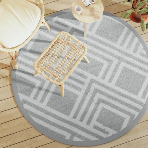 Udendørs gulvtæppe ARAKIL Ø160 cm PP grå