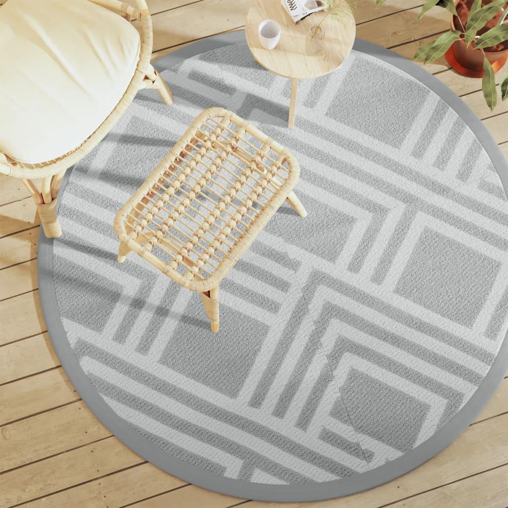 Udendørs gulvtæppe ARAKIL Ø160 cm PP grå billede