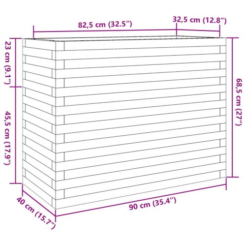 Plantekasse 90x40x68,5 cm imprægneret fyrretræ