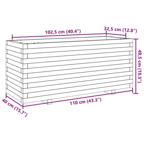 Plantekasse 110x40x49,5 cm imprægneret fyrretræ