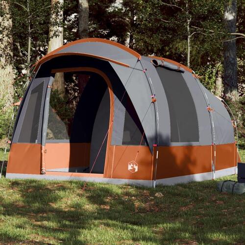 3-personers campingtelt vandafvisende grå og orange