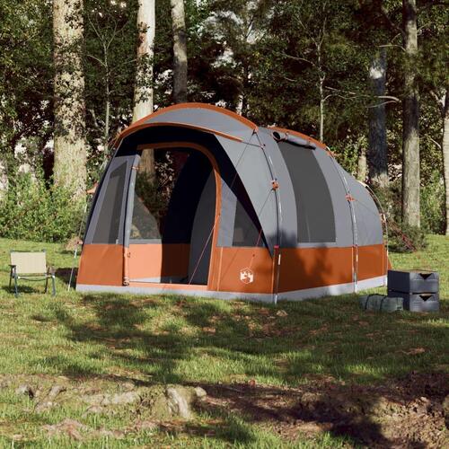 3-personers campingtelt vandafvisende grå og orange