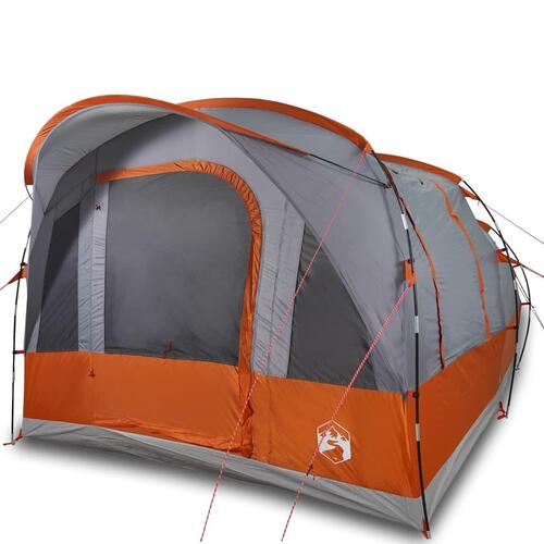3-personers campingtelt vandafvisende grå og orange